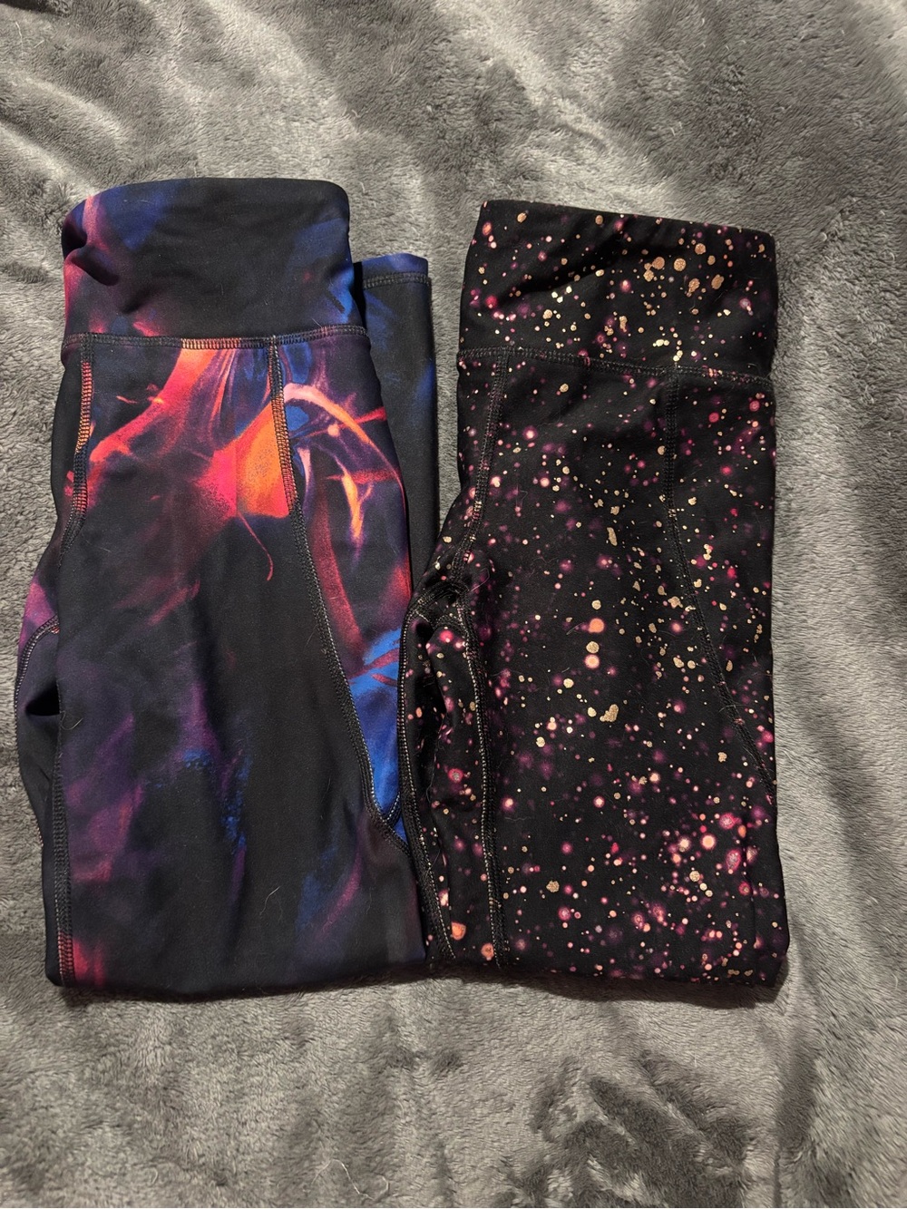 Old Navy Kids Galaxy & Starburst Leggings - Black, Purple & Pink